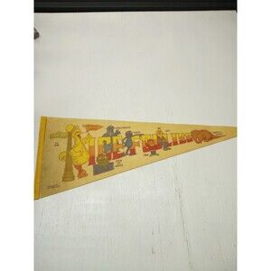 Sesame Street Muppets Ice Follies Pennant Flag Vintage 1974 Big Bird Bert Ernie